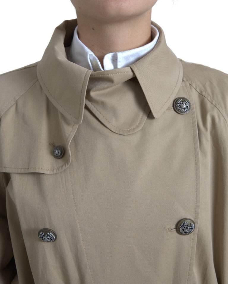 Dolce & Gabbana Khaki Double Breasted Trench Coat Jacket - Hilstor