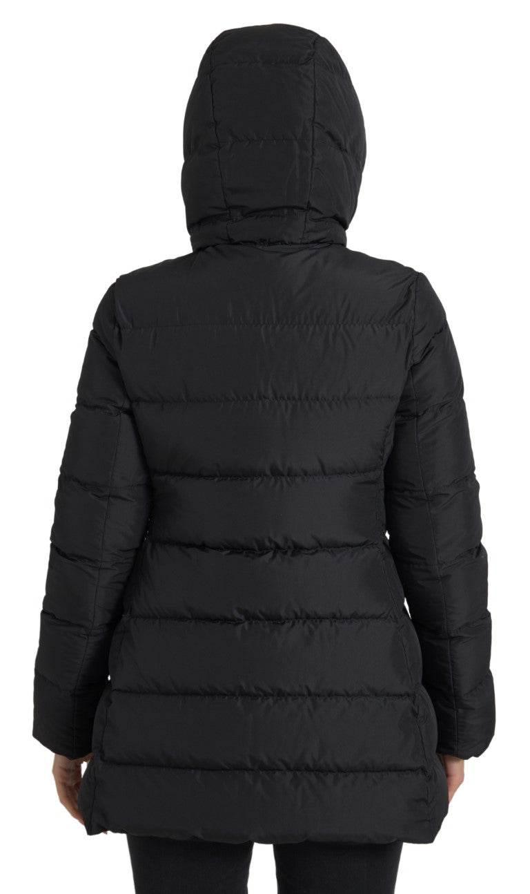 Dolce & Gabbana Black Polyester Hooded Reversible Jacket - Hilstor