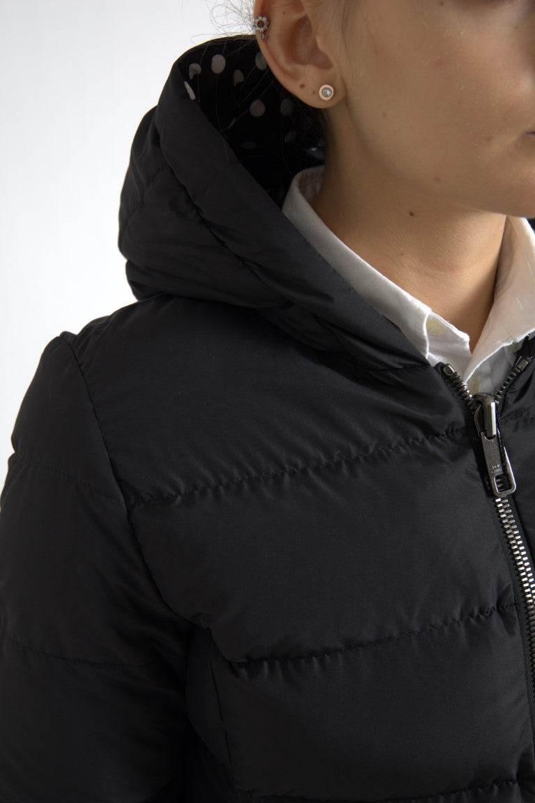 Dolce & Gabbana Black Polyester Hooded Reversible Jacket - Hilstor