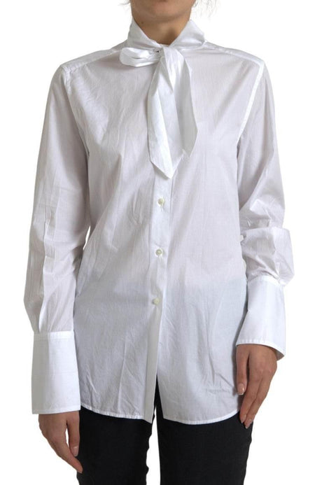 Dolce & Gabbana Elegant White Cotton Long Sleeve Shirt - Hilstor