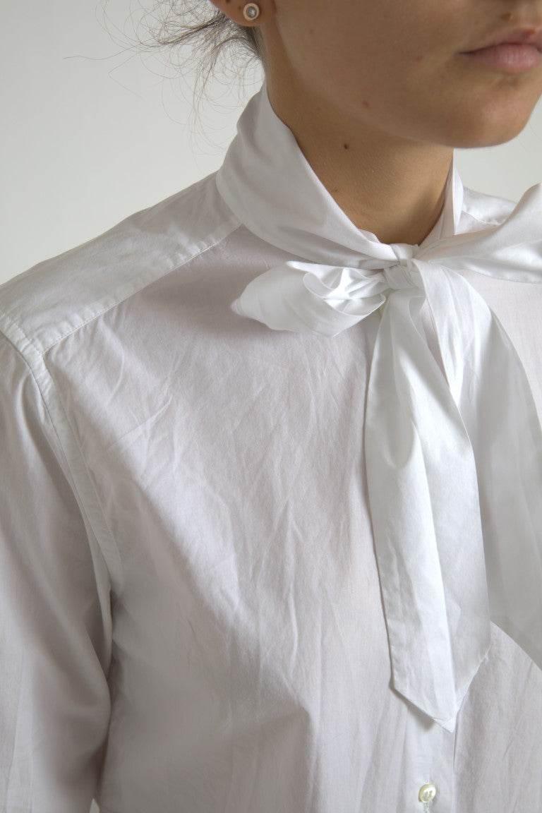 Dolce & Gabbana Elegant White Cotton Long Sleeve Shirt - Hilstor