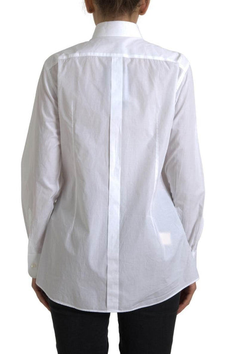 Dolce & Gabbana Cotton Collared Long Sleeves Shirt White - Hilstor