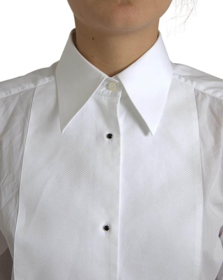 Dolce & Gabbana Cotton Collared Long Sleeves Shirt White - Hilstor