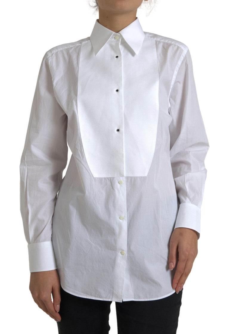 Dolce & Gabbana Cotton Collared Long Sleeves Shirt White - Hilstor