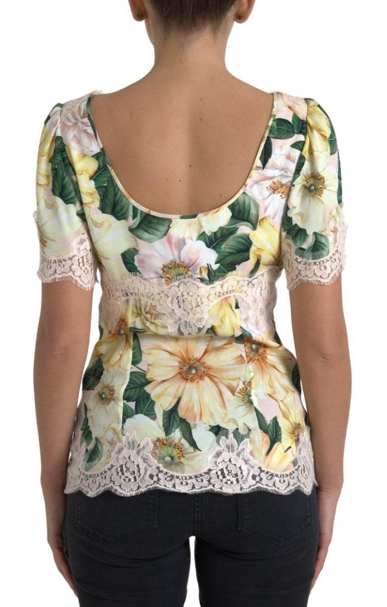 Dolce & Gabbana Elegant Floral Print Silk Blouse - Hilstor