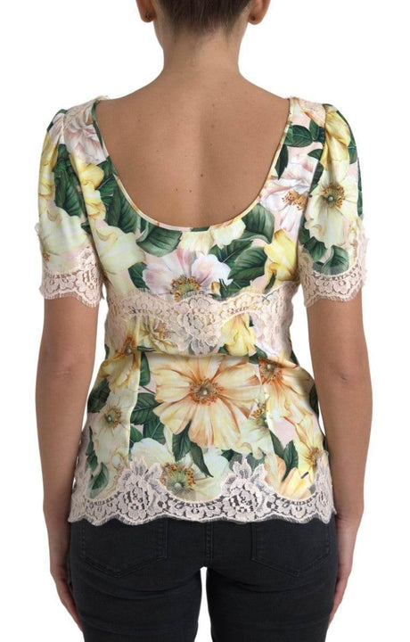 Dolce & Gabbana Elegant Floral Print Silk Blouse - Hilstor