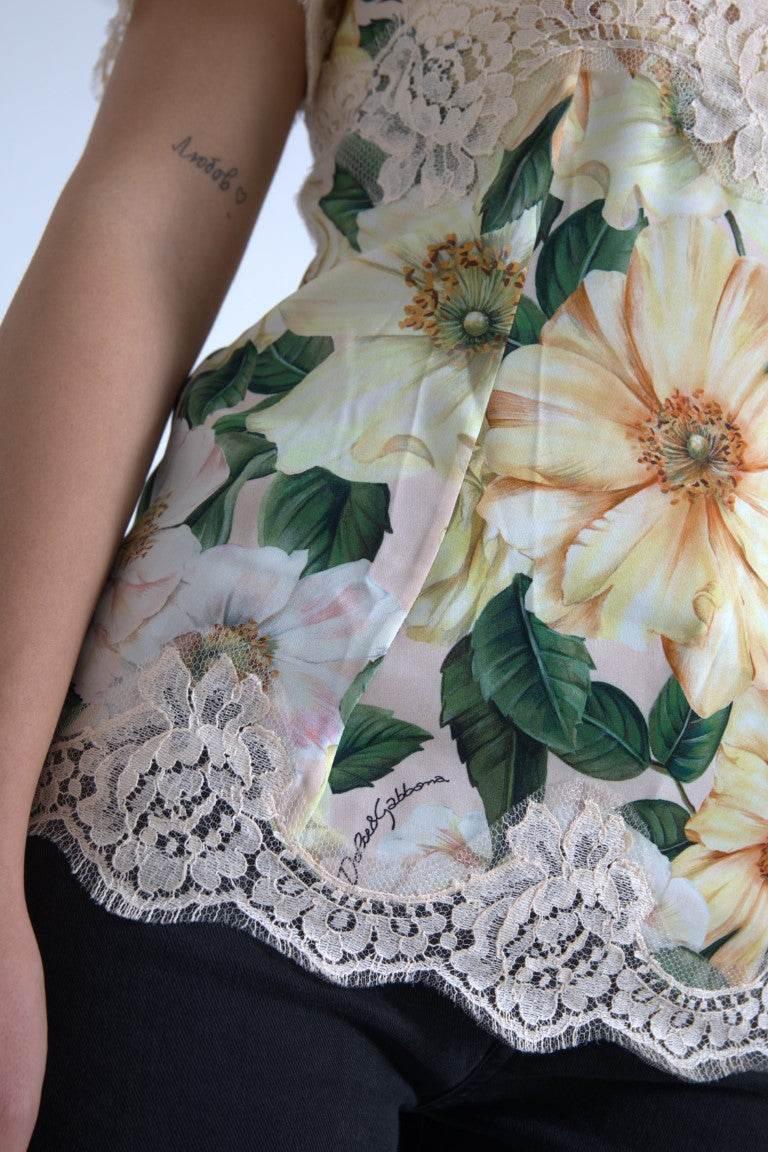 Dolce & Gabbana Elegant Floral Print Silk Blouse - Hilstor