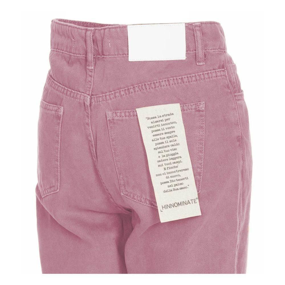 Hinnominate Chic Pink Raw Cut Bottom Jeans - Hilstor