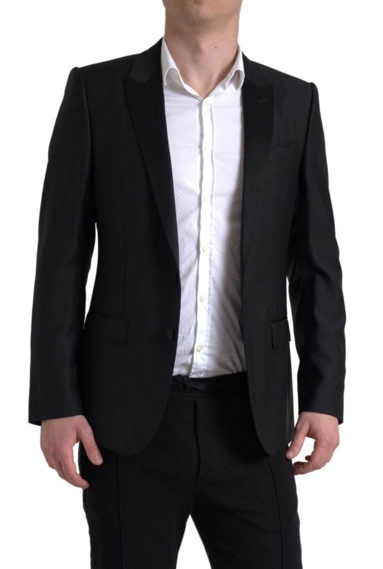 Dolce & Gabbana Black Wool Single Breasted MARTINI Blazer - Hilstor
