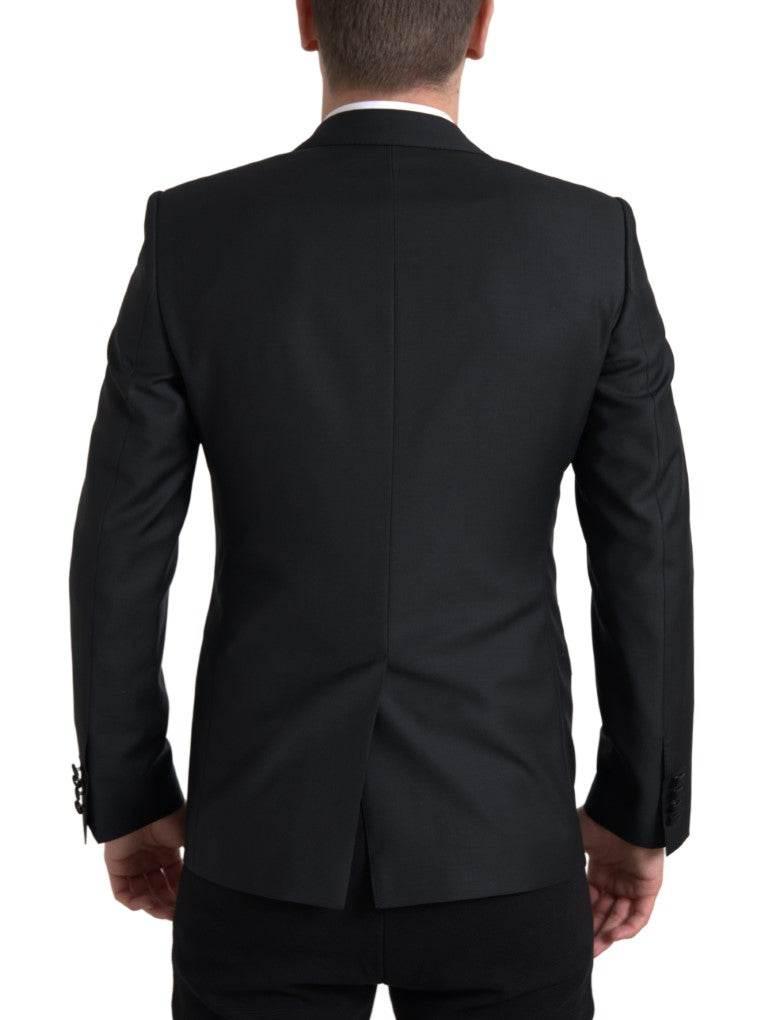 Dolce & Gabbana Black Wool Single Breasted MARTINI Blazer - Hilstor