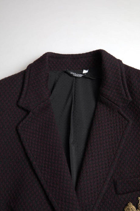 Dolce & Gabbana Elegant Purple Double Breasted Wool Blazer - Hilstor