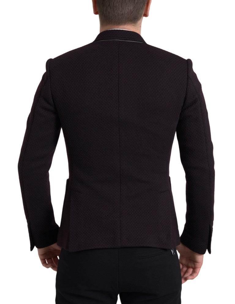 Dolce & Gabbana Elegant Purple Double Breasted Wool Blazer - Hilstor