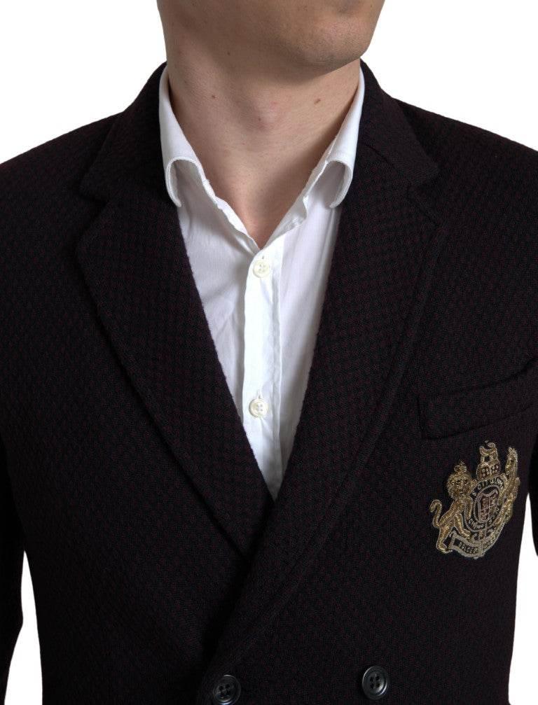 Dolce & Gabbana Elegant Purple Double Breasted Wool Blazer - Hilstor