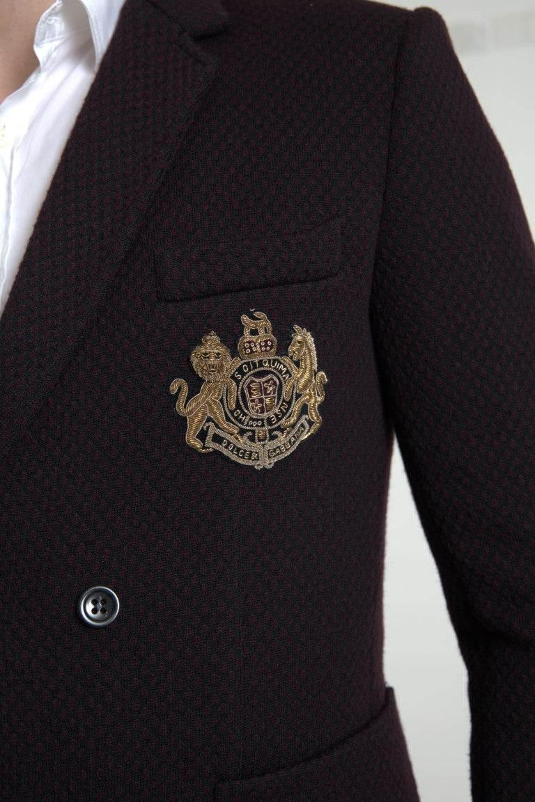 Dolce & Gabbana Elegant Purple Double Breasted Wool Blazer - Hilstor