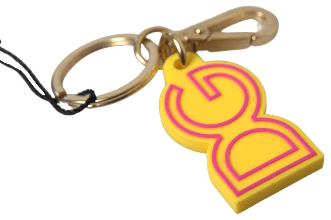 Dolce & Gabbana Chic Yellow Logo-Engraved Keychain - Hilstor