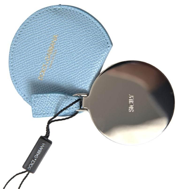 Dolce & Gabbana Elegant Leather Mirror Holder in Light Blue - Hilstor