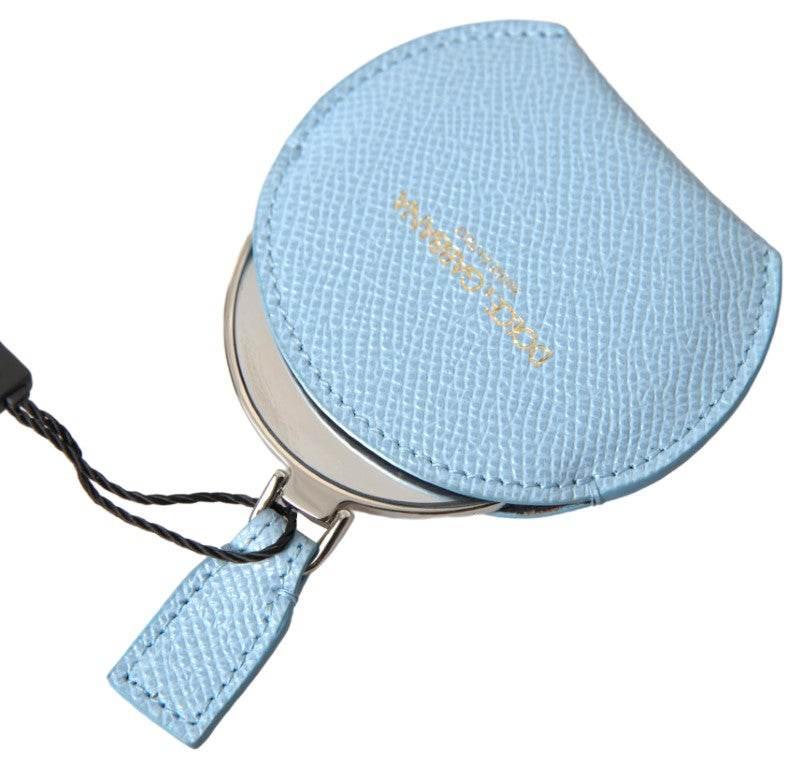 Dolce & Gabbana Elegant Leather Mirror Holder in Light Blue - Hilstor