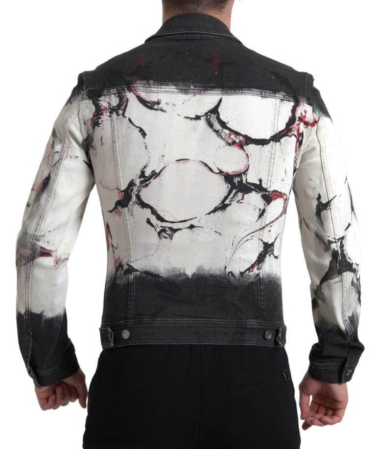 Dolce & Gabbana Multicolor Cotton Collared Denim Jacket - Hilstor