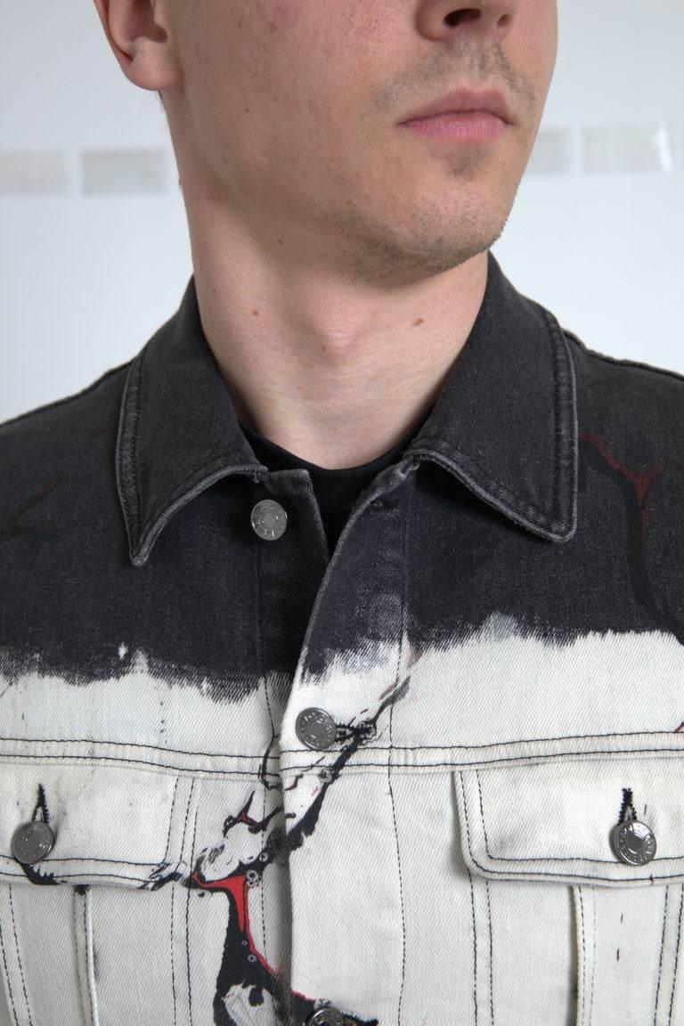 Dolce & Gabbana Multicolor Cotton Collared Denim Jacket - Hilstor
