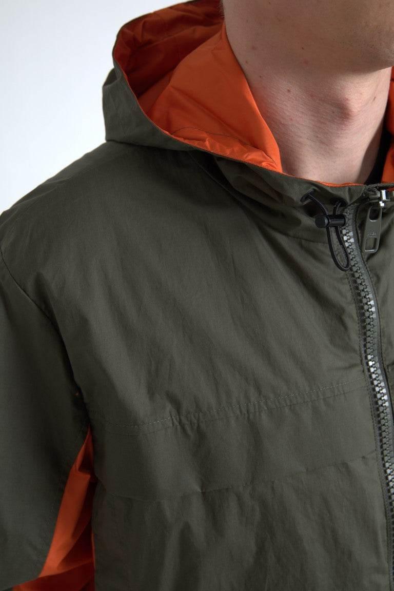 Dolce & Gabbana Green Orange Hooded Cotton Full Zip Jacket - Hilstor