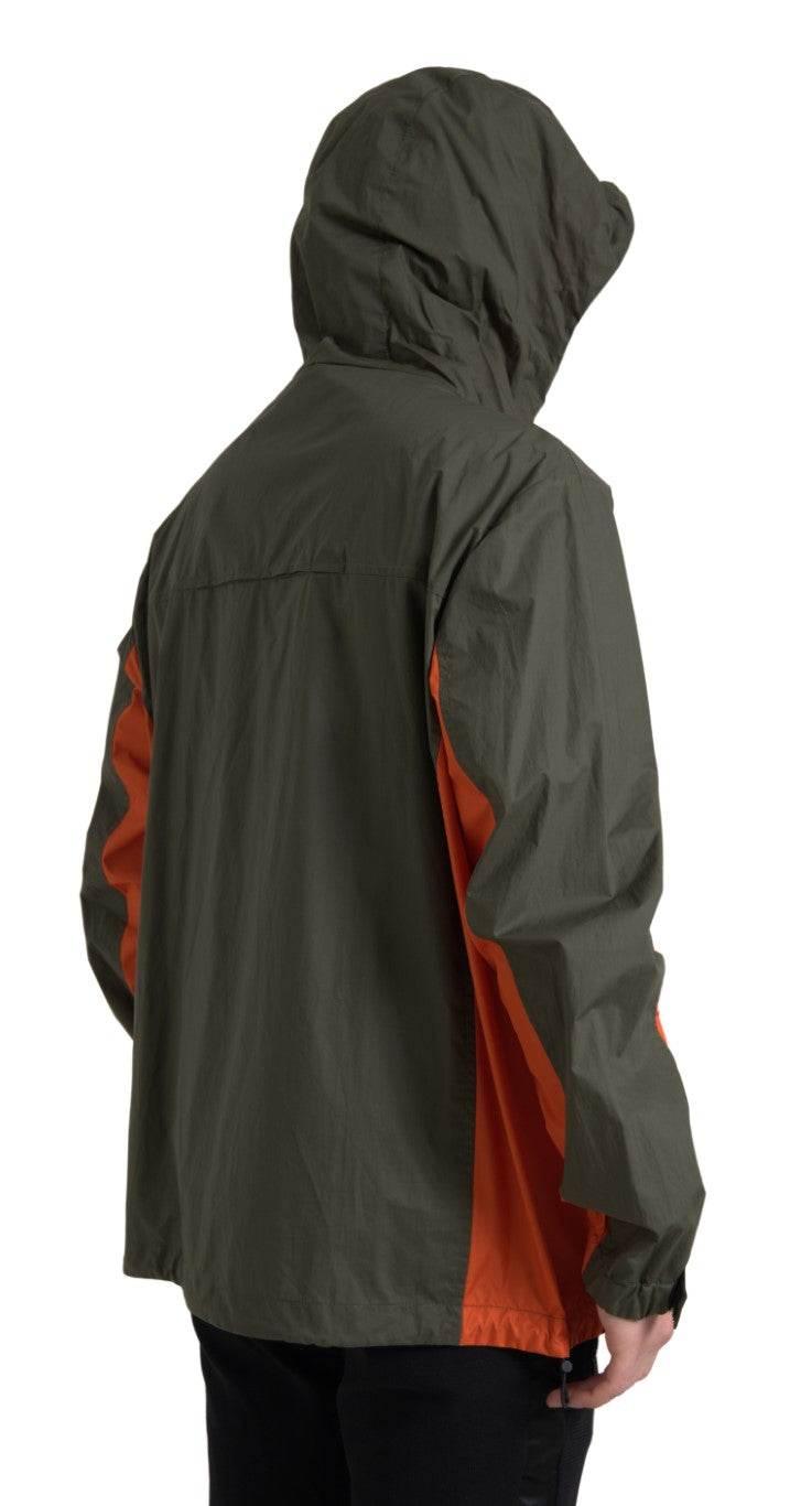 Dolce & Gabbana Green Orange Hooded Cotton Full Zip Jacket - Hilstor