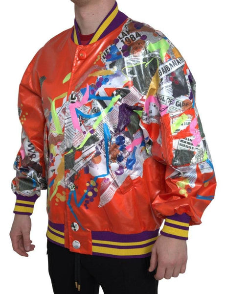 Dolce & Gabbana Elegant Orange Bomber Jacket - Men's Luxury Outerwear - Hilstor