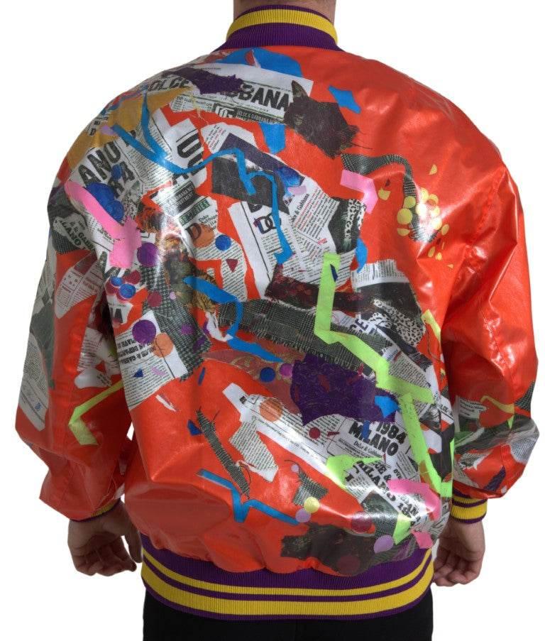 Dolce & Gabbana Elegant Orange Bomber Jacket - Men's Luxury Outerwear - Hilstor