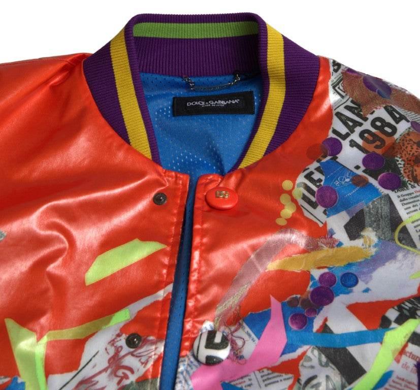 Dolce & Gabbana Elegant Orange Bomber Jacket - Men's Luxury Outerwear - Hilstor