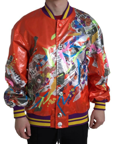 Dolce & Gabbana Elegant Orange Bomber Jacket - Men's Luxury Outerwear - Hilstor