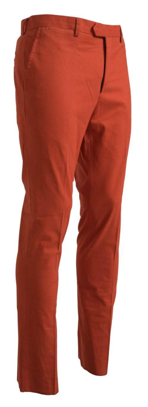 BENCIVENGA Orange Straight Fit Men Formal Trousers Pants - Hilstor