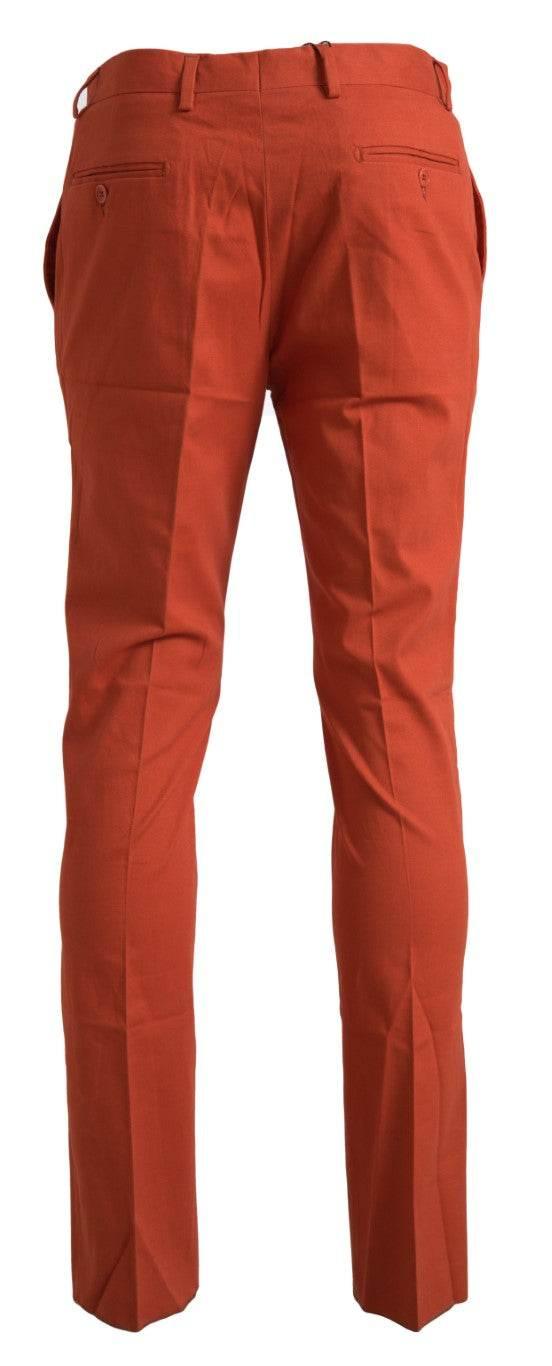BENCIVENGA Orange Straight Fit Men Formal Trousers Pants - Hilstor
