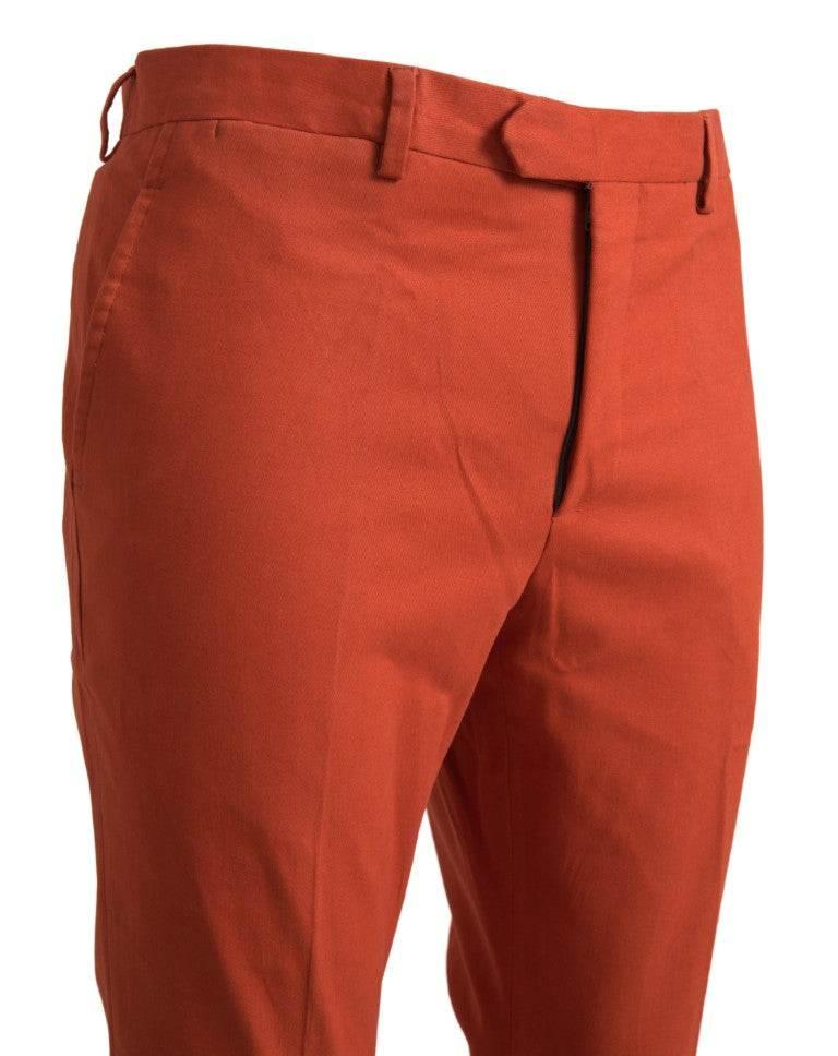 BENCIVENGA Orange Straight Fit Men Formal Trousers Pants - Hilstor
