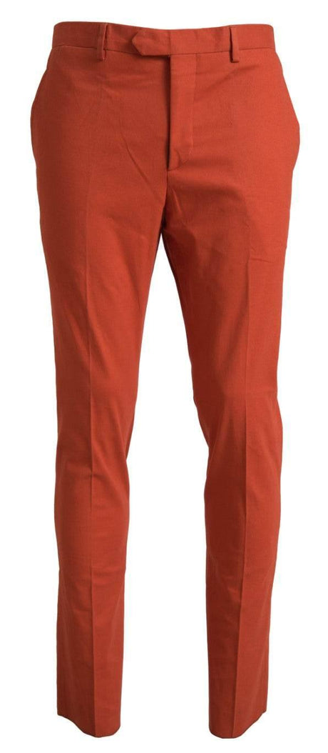 BENCIVENGA Orange Straight Fit Men Formal Trousers Pants - Hilstor