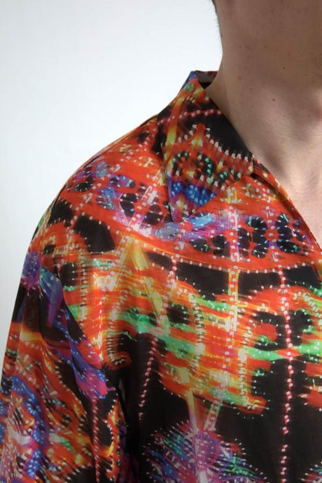 Dolce & Gabbana Multicolor Luminarie Print Cotton Polo Shirt - Hilstor