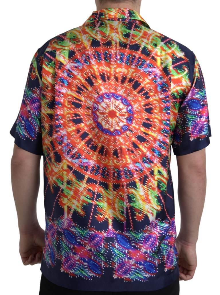 Dolce & Gabbana Multicolor Silk Button-Down Casual Shirt - Hilstor