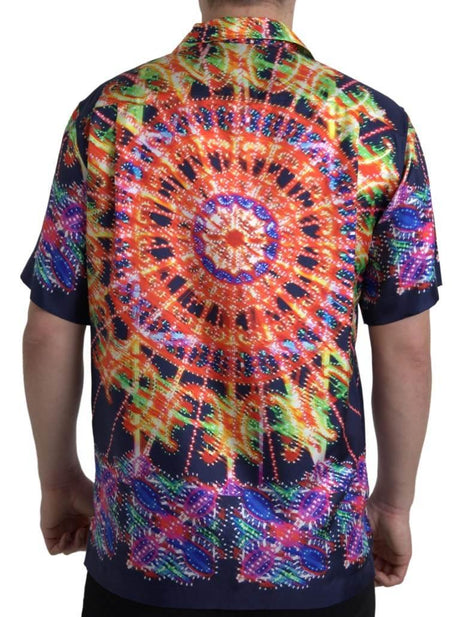 Dolce & Gabbana Multicolor Silk Button-Down Casual Shirt - Hilstor