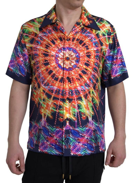 Dolce & Gabbana Multicolor Silk Button-Down Casual Shirt - Hilstor