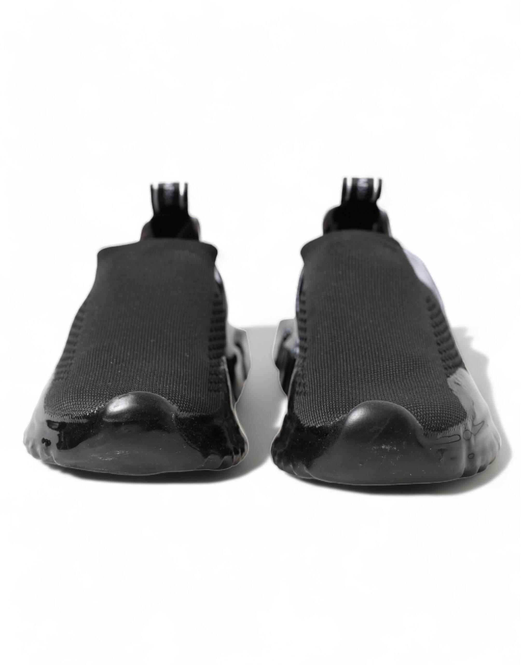 Dolce & Gabbana Black Sorrento Slip On Low Top Sneakers Shoes - Hilstor