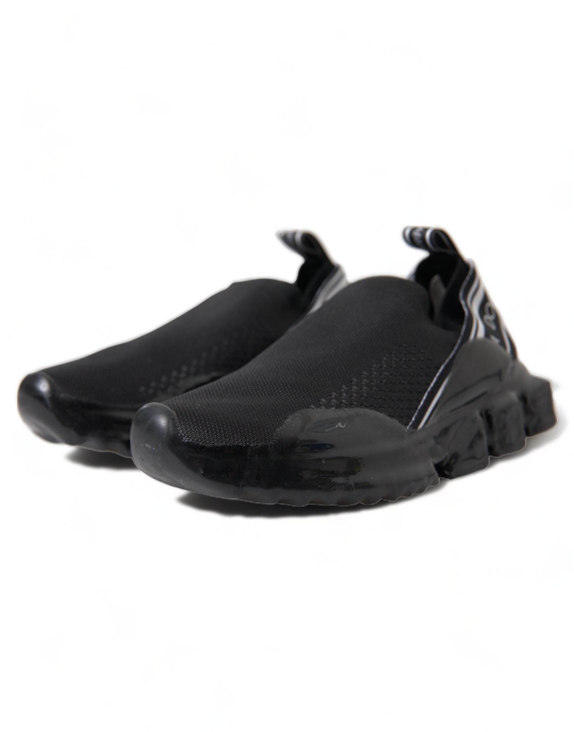Dolce & Gabbana Black Sorrento Slip On Low Top Sneakers Shoes - Hilstor
