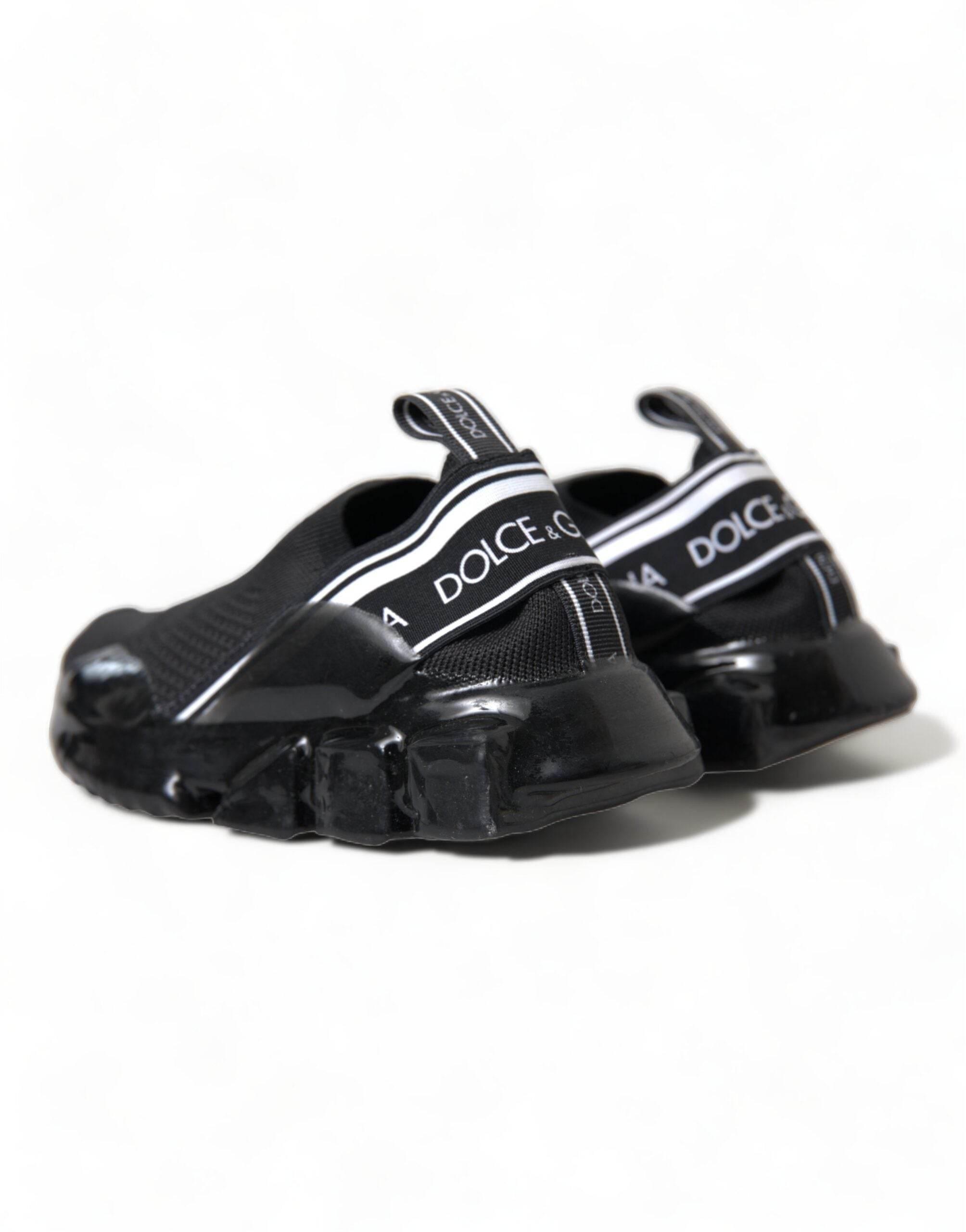 Dolce & Gabbana Black Sorrento Slip On Low Top Sneakers Shoes - Hilstor