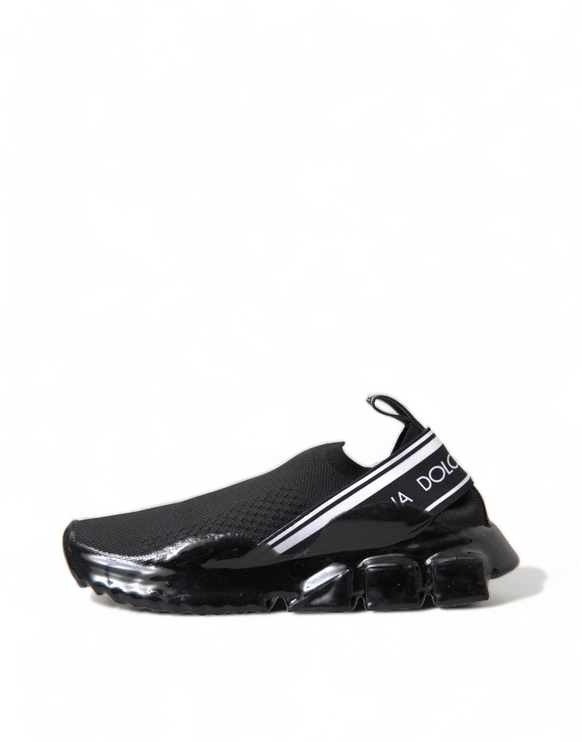 Dolce & Gabbana Black Sorrento Slip On Low Top Sneakers Shoes - Hilstor