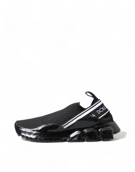 Dolce & Gabbana Black Sorrento Slip On Low Top Sneakers Shoes - Hilstor
