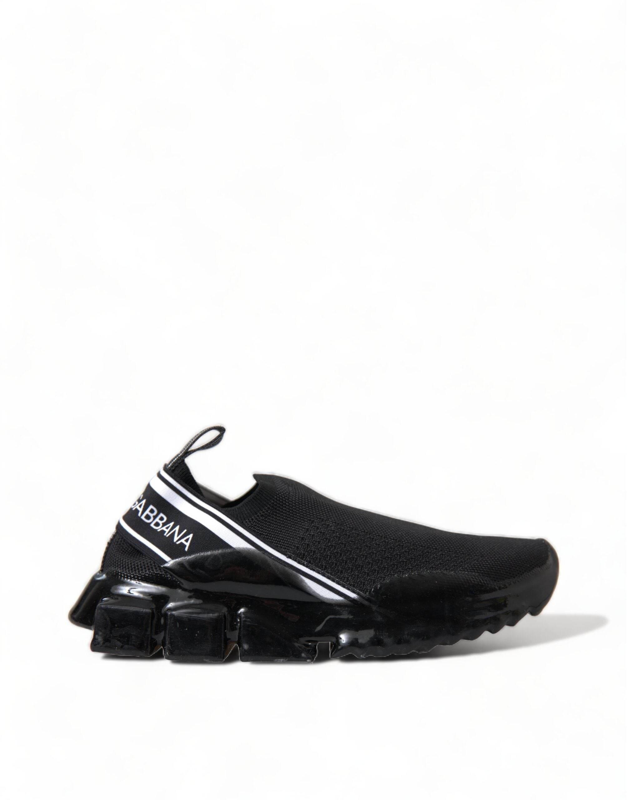 Dolce & Gabbana Black Sorrento Slip On Low Top Sneakers Shoes - Hilstor
