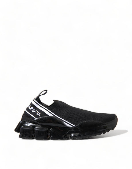 Dolce & Gabbana Black Sorrento Slip On Low Top Sneakers Shoes - Hilstor