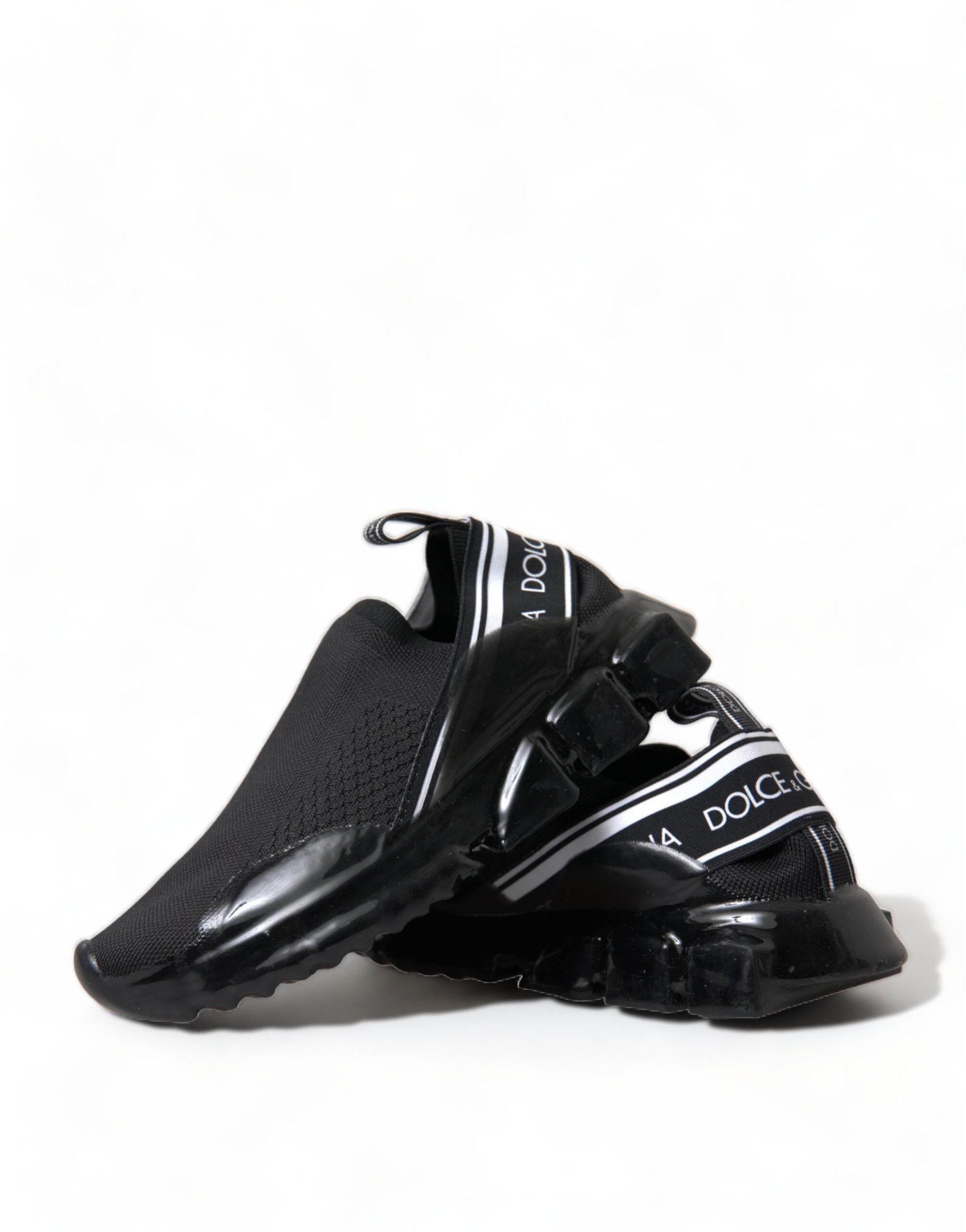 Dolce & Gabbana Black Sorrento Slip On Low Top Sneakers Shoes - Hilstor