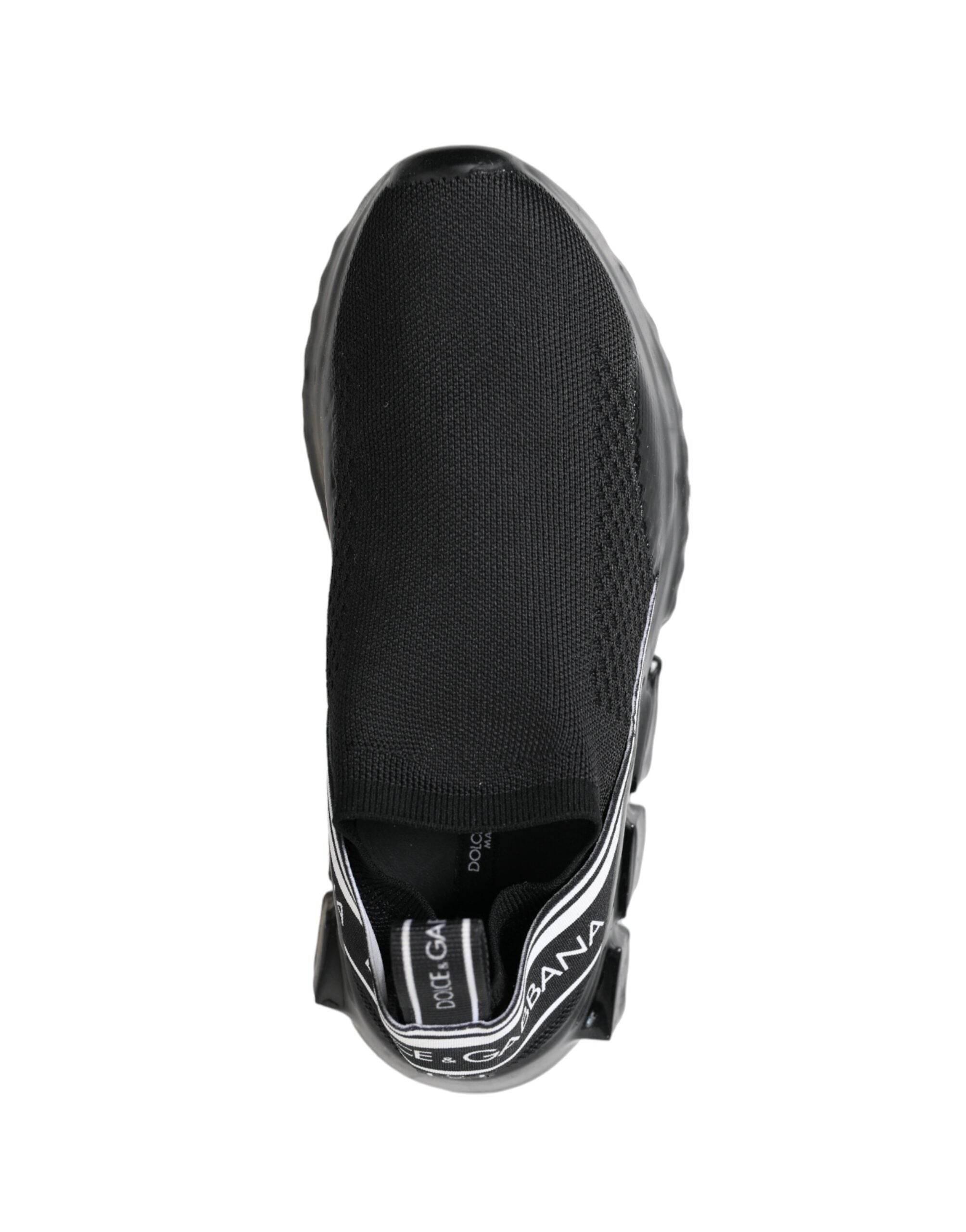 Dolce & Gabbana Black Sorrento Slip On Low Top Sneakers Shoes - Hilstor