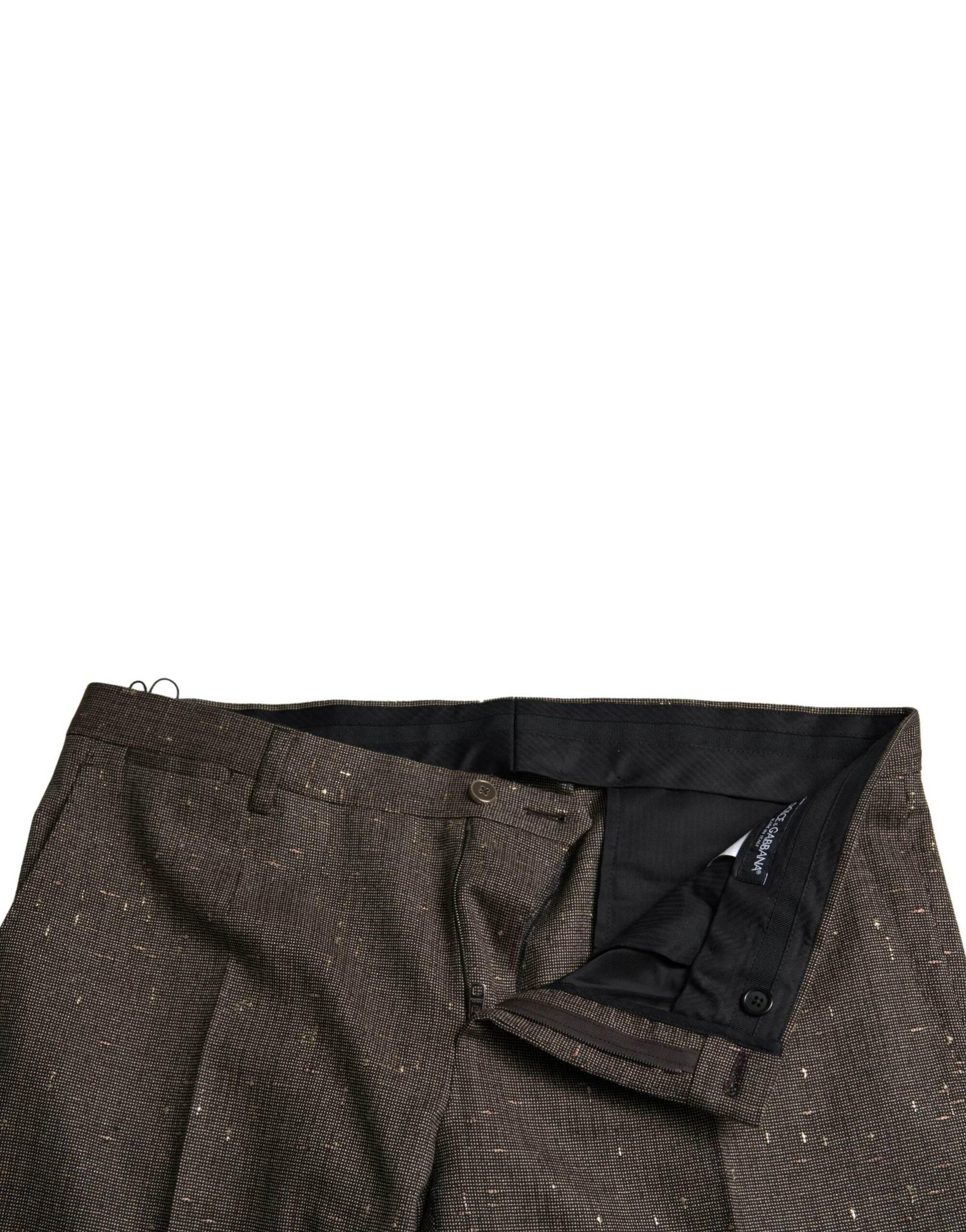 Dolce & Gabbana Brown Wool Dress Skinny Men Trouser Pants - Hilstor
