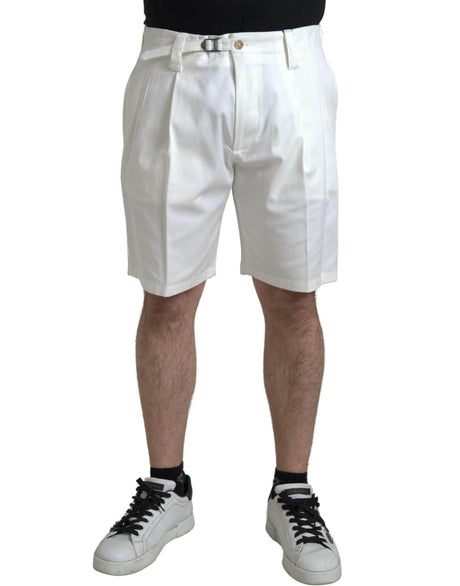 Dolce & Gabbana Elegant White Bermuda Denim Shorts - Hilstor