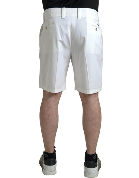 Dolce & Gabbana Elegant White Bermuda Denim Shorts - Hilstor