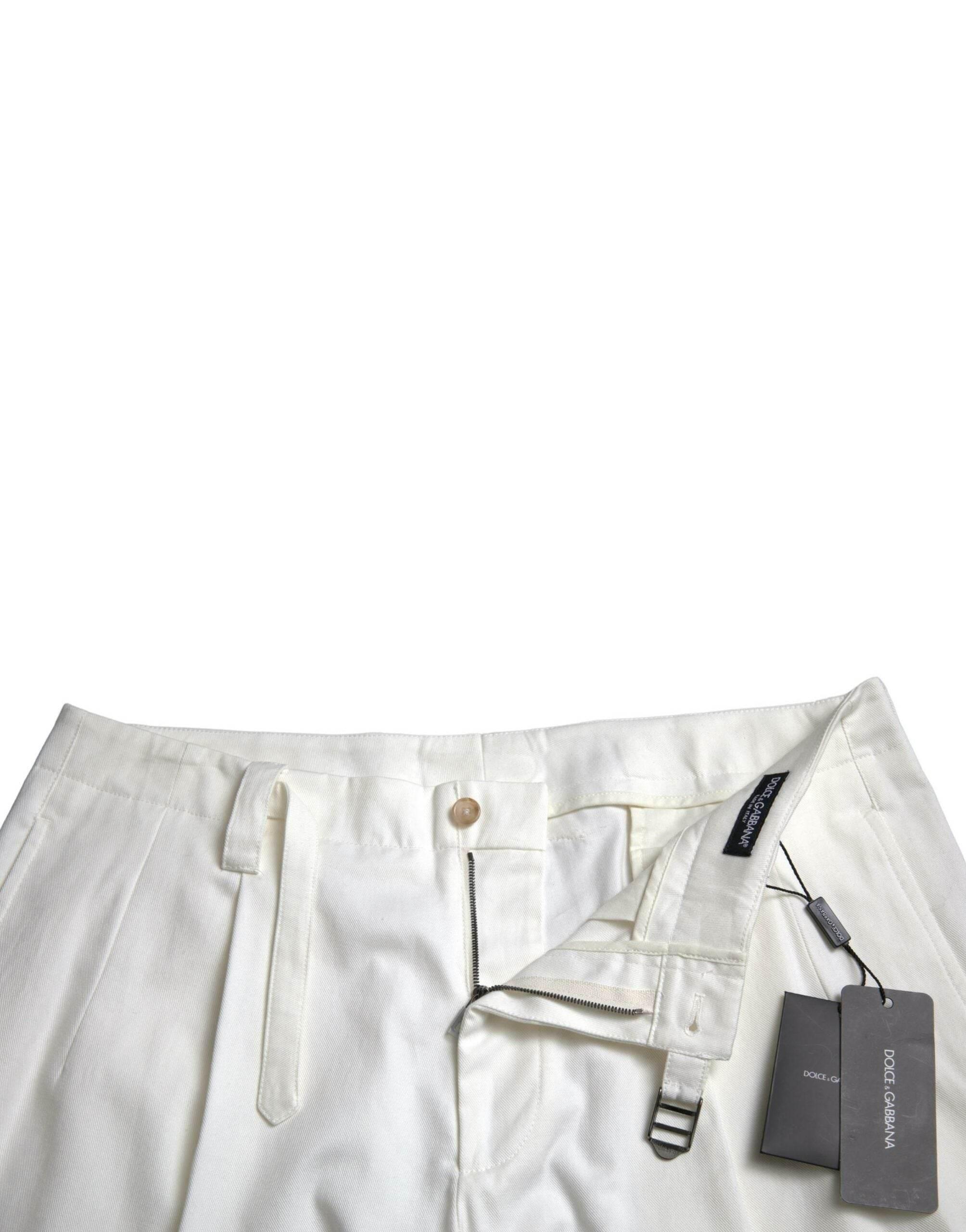 Dolce & Gabbana Elegant White Bermuda Denim Shorts - Hilstor